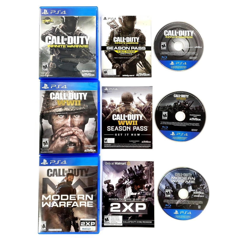 Sony PlayStation 4 Call of Duty Games Lot of 3 Infinite, WWII, Modern Warfare